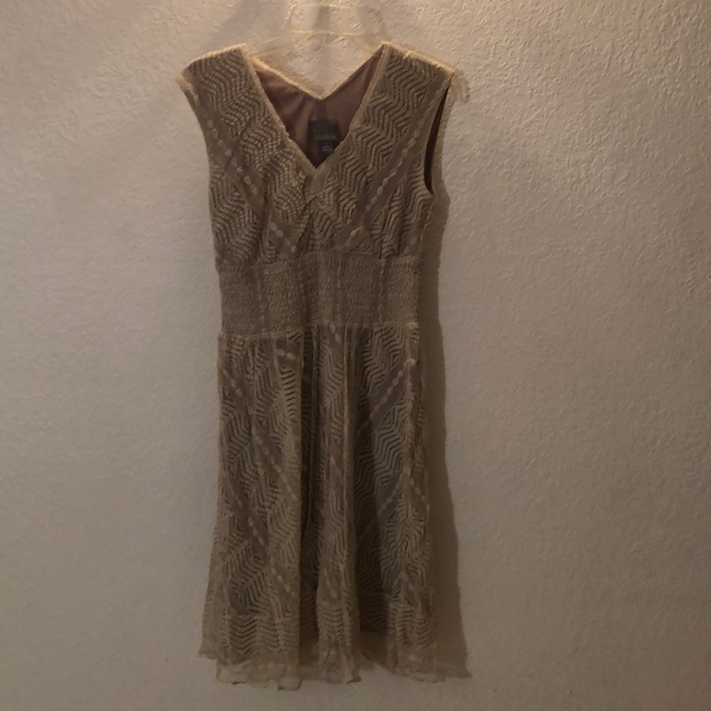 Vintage looking cream lace a-line dress